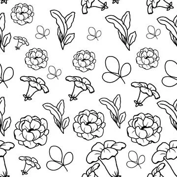 Floral Seamless Pattern Stock Illustration