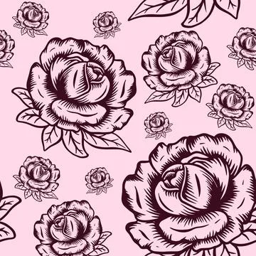Floral Seamless Pattern Stock Illustration