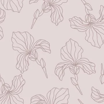 Floral seamless pattern with iris flowers Illustrazione stock