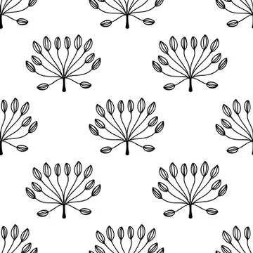 Floral seamless pattern. Isolated on white background. Vector stock illustrat Stock Illustration