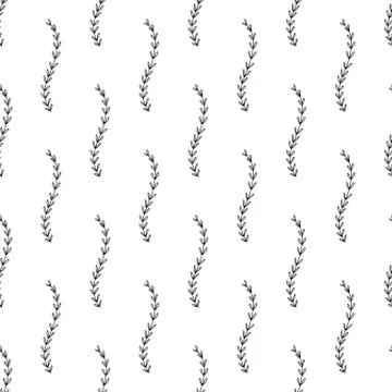 Floral seamless pattern. Isolated on white background. Vector stock illustrat Stock Illustration