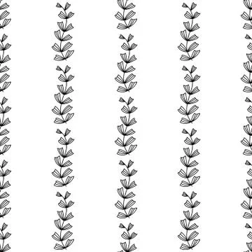 Floral seamless pattern. Isolated on white background. Vector stock illustrat Stock Illustration