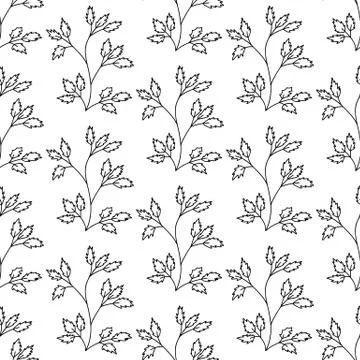 Floral seamless pattern. Isolated on white background. Vector stock illustrat Stock Illustration