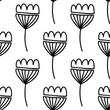 Floral seamless pattern. Isolated on white background. Vector stock illustrat Stock Illustration