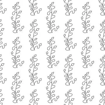 Floral seamless pattern. Isolated on white background. Vector stock illustrat Stock Illustration