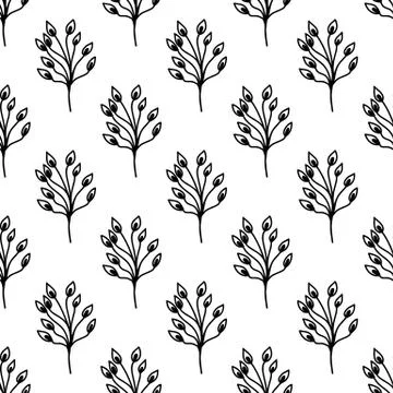 Floral seamless pattern. Isolated on white background. Vector stock illustrat Stock Illustration