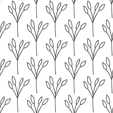 Floral seamless pattern. Isolated on white background. Vector stock illustrat Stock Illustration