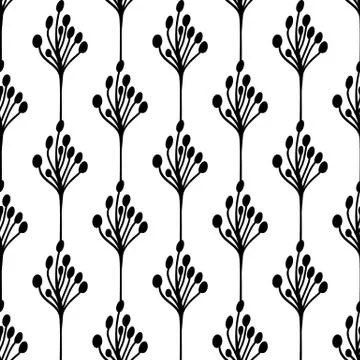 Floral seamless pattern. Isolated on white background. Vector stock illustrat Stock Illustration