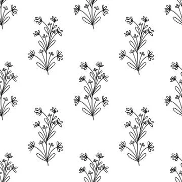 Floral seamless pattern. Isolated on white background. Vector stock illustrat Stock Illustration
