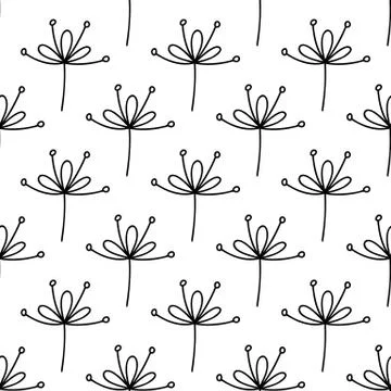 Floral seamless pattern. Isolated on white background. Vector stock illustrat Stock Illustration