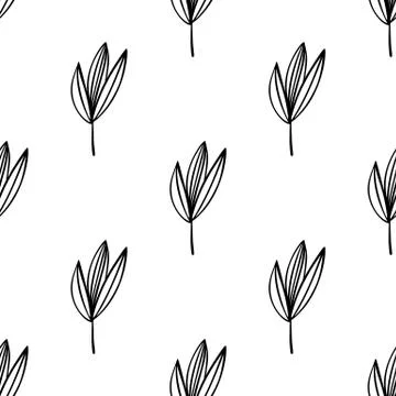 Floral seamless pattern. Isolated on white background. Vector stock illustrat Stock Illustration