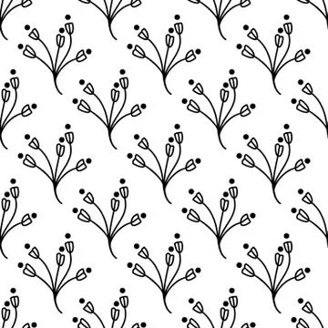 Floral seamless pattern. Isolated on white background. Vector stock illustrat Stock Illustration