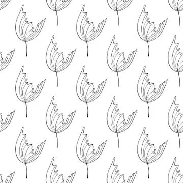 Floral seamless pattern. Isolated on white background. Vector stock illustrat Stock Illustration