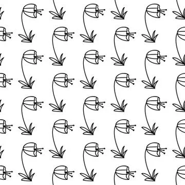 Floral seamless pattern. Isolated on white background. Vector stock illustrat Stock Illustration