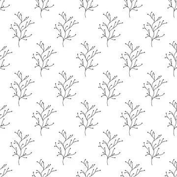 Floral seamless pattern. Isolated on white background. Vector stock illustrat Stock Illustration