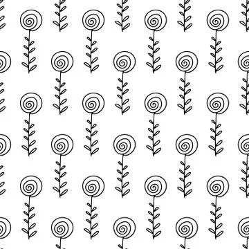 Floral seamless pattern. Isolated on white background. Vector stock illustrat Stock Illustration