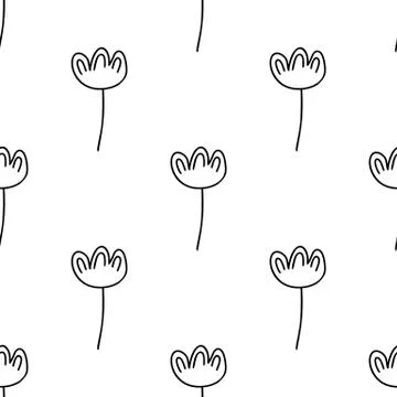 Floral seamless pattern. Isolated on white background. Vector stock illustrat Stock Illustration