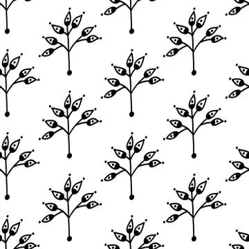 Floral seamless pattern. Isolated on white background. Vector stock illustrat Stock Illustration