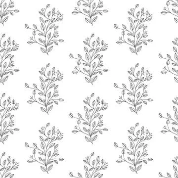 Floral seamless pattern. Isolated on white background. Vector stock illustrat Stock Illustration