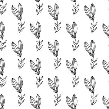 Floral seamless pattern. Isolated on white background. Vector stock illustrat Stock Illustration