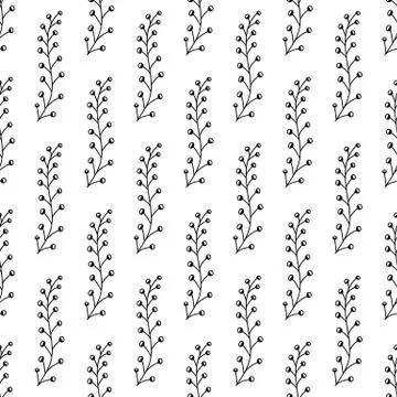 Floral seamless pattern. Isolated on white background. Vector stock illustrat Illustrazione stock