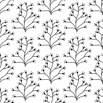 Floral seamless pattern. Isolated on white background. Vector stock illustrat Stock Illustration