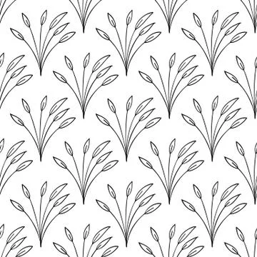 Floral seamless pattern. Isolated on white background. Vector stock illustrat Stock Illustration