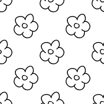 Floral seamless pattern. Isolated on white background. Vector stock illustrat Stock Illustration