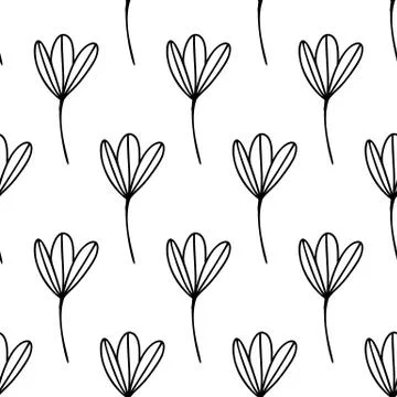 Floral seamless pattern. Isolated on white background. Vector stock illustrat Stock Illustration