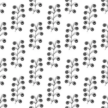 Floral seamless pattern. Isolated on white background. Vector stock illustrat Stock Illustration