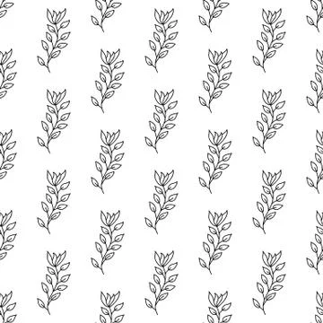 Floral seamless pattern. Isolated on white background. Vector stock illustrat Stock Illustration