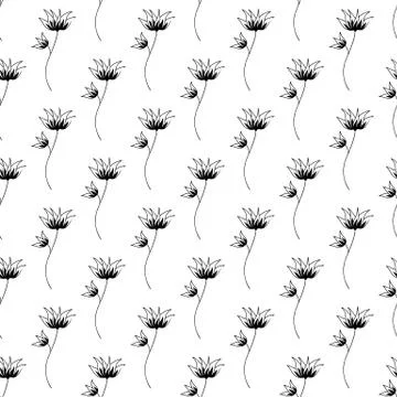 Floral seamless pattern. Isolated on white background. Vector stock illustrat Stock Illustration