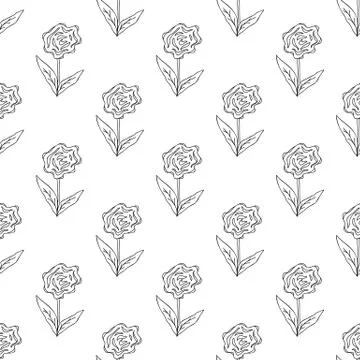 Floral seamless pattern. Isolated on white background. Vector stock illustrat Stock Illustration
