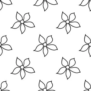 Floral seamless pattern. Isolated on white background. Vector stock illustrat Stock Illustration