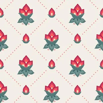 Floral seamless pattern, Jacobean style flowers Stock Illustration