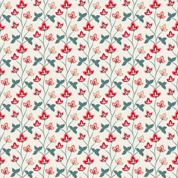 Floral seamless pattern, Jacobean style flowers Stock Illustration