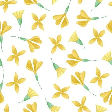 The floral seamless pattern with leaves and flowers. Vector botanical backgro Illustrazione stock
