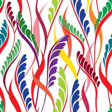 Floral seamless pattern. Leaves background. Flourish garden texture Stock Illustration