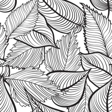 Floral seamless pattern. Leaves background. Nature wallpaper Stock Illustration