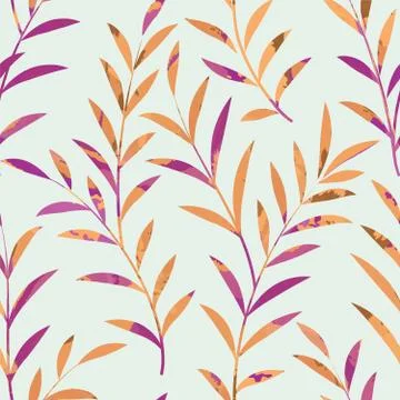 Floral seamless pattern. Leaves background. Nature ornament Stock Illustration