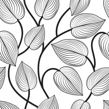 Floral seamless pattern. Leaves background. Flourish garden leaf Stock Illustration