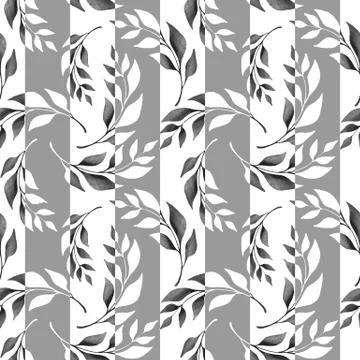 Floral seamless pattern with leaves. Decorative background Stock Illustration