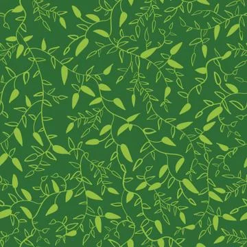Floral seamless pattern with leaves. Vector illustration Stock Illustration