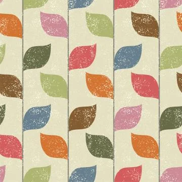 Floral seamless pattern with leaves. Vector Stock Illustration