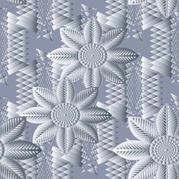 Floral seamless pattern. Light geometric background wallpaper illustration wi Stock Illustration