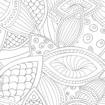 Floral seamless pattern Linear orient ornament Abstract background 스톡 일러스트