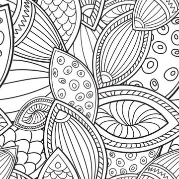 Floral seamless pattern Linear orient ornament Abstract background Stock Illustration