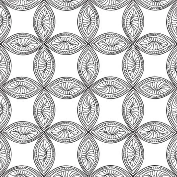 Floral seamless pattern Linear orient ornament Abstract background Stock Illustration