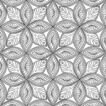 Floral seamless pattern Linear orient ornament Abstract background 库存插图
