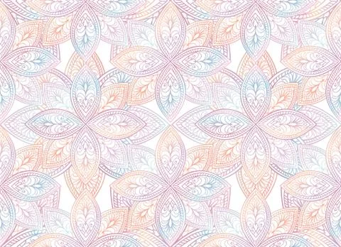 Floral seamless pattern Linear orient ornament Abstract background Illustrazione stock